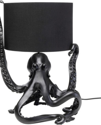 Kare Design Octopus Bordlampe Sort Polyester Og Sort Polyresin