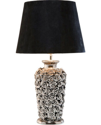 Kare Design Rose Multi Bordlampe  Sort Velour Og Sølv Lertøj