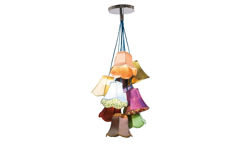 Kare Design Saloon Flowers Loftlampe Multifarvet Stof
