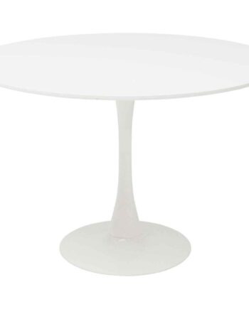 Kare Design Schickeria Spisebord  Rund Hvid Mdf Og Hvid Stål  ø110