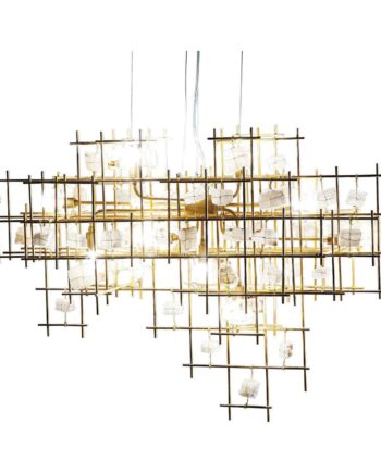 Kare Design Stone Mobile Loftlampe Guld Stål Og Hvide Sten