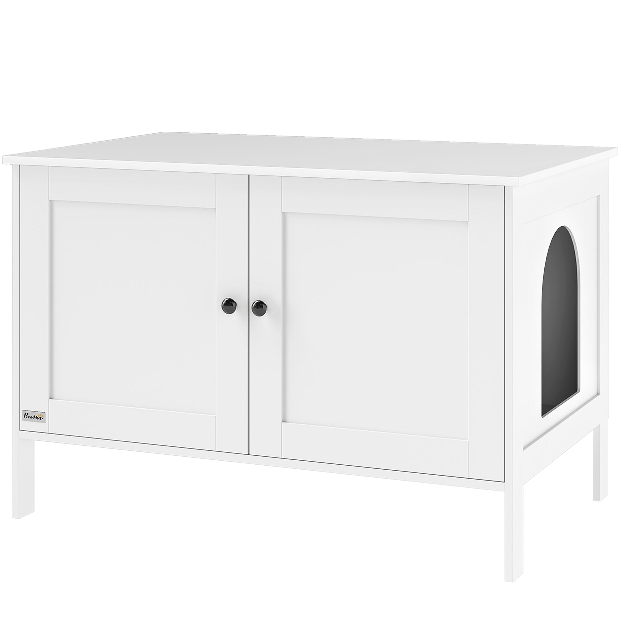 Kattebakkeskab Med Dørskillevæg Kattebakke Til Store Katte 80 51 54 Cm Hvid