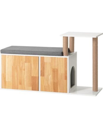 Kattehus Med Liggeplads  Kradsestolper Og Hule   35x65x110 Cm