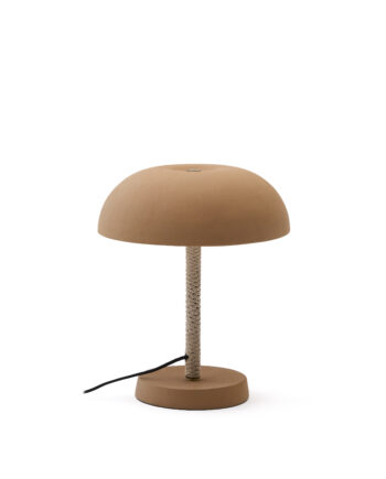 Kave Home Arinda Bordlampe Terracotta Og Rebsnor