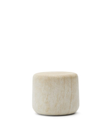 Kave Home Drasi Udendørs Sidebord  Rund Beige Cement Med Travertineffekt Finish  ø60
