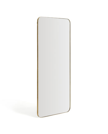 Kave Home Marco Vægspejl  Rektangulær Spejlglas Og Guld Metal  80x180