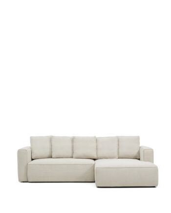 Kave Home Marela  -pers  Sovesofa     Højre Chaiselong Beige Chenille   :276cm