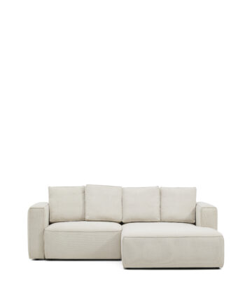 Kave Home Marela  -pers  Sovesofa     Højre Chaiselong Beige Chenille   :236cm