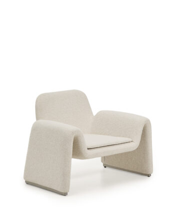 Kave Home Melvia Lænestol     Armlæn Beige Chenille Stof