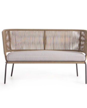 Kave Home Nadin   Pers  Sofa     Stofhynde Beige Reb Og Stål