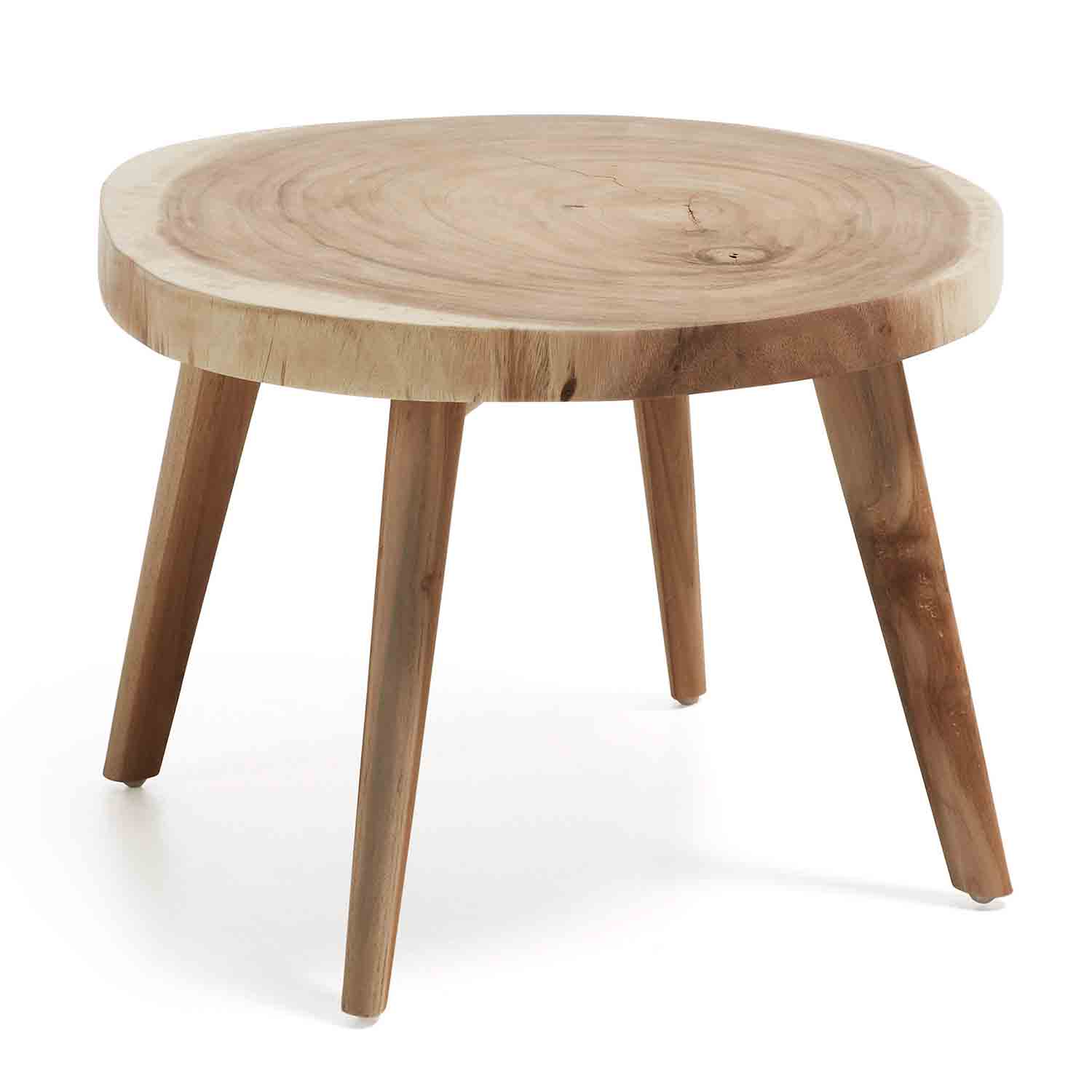 Kave Home Rund Creswell Sidebord Natur Suartræ Og Teaktræ ø65