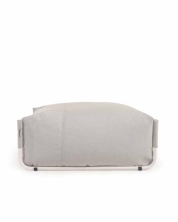 Kave Home Square Puf Modul Til Havesofa Lysegrå Stof Og Hvid Aluminium  101x101