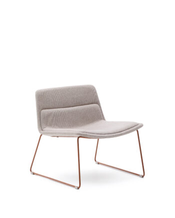 Kave Home Zahara Lænestol Beige Stof Og Terracotta Stål