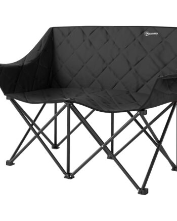 Klapstol  Foldbar  -personers Campingstol Med Bæretaske  Udendørs  Lasteevne Op Til 250 Kg  145   60   92 Cm  Sort