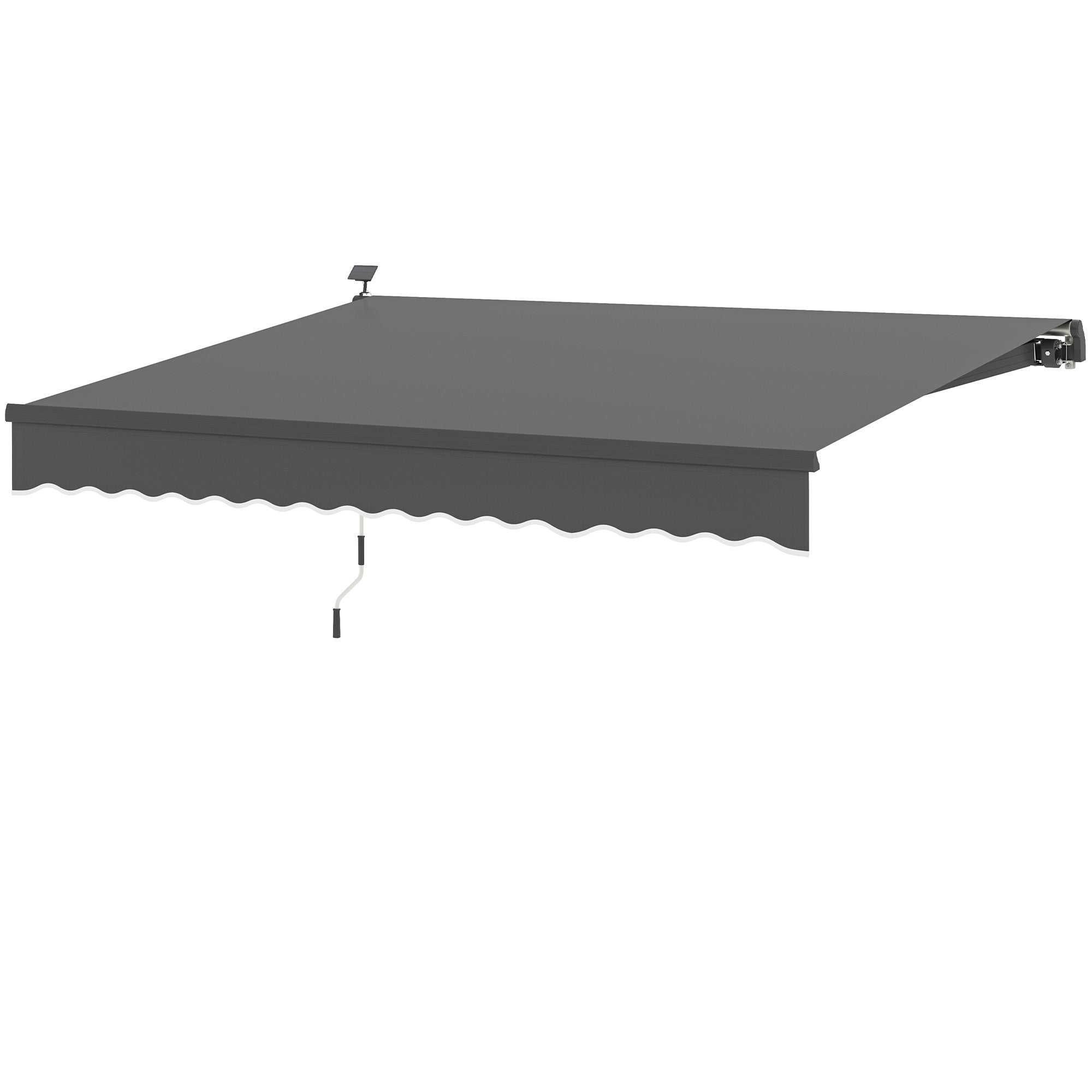 Klemmemarkise Med Håndsving Solcellelampe Leddelt Armmarkise Markise Solbeskyttelse Uv 50  400 Cm Bred Grå