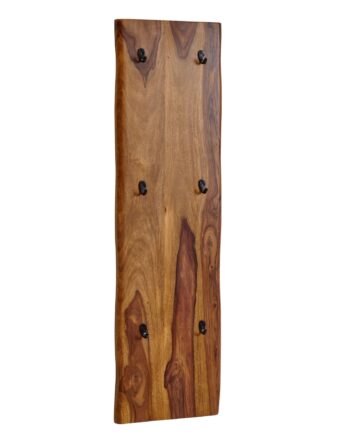 Knagerække   Garderobevægpanel Til Entréen  Massivt Træ   Metal  40x140x7 Cm  Brun