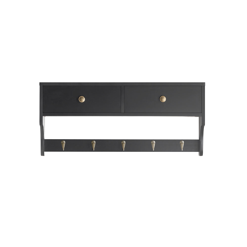 Knagerække Med   Skuffer  60x15x27 Cm  Sort