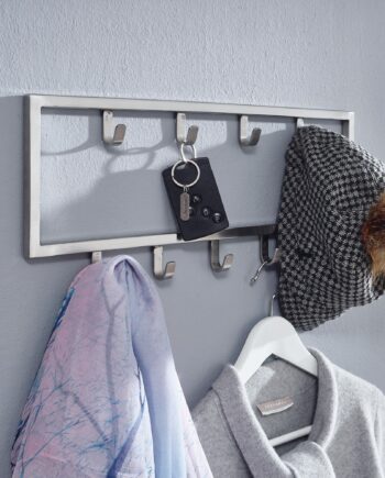 Knagerække Til Væggen  Metal  50x20x4 Cm  Sølvfarvet