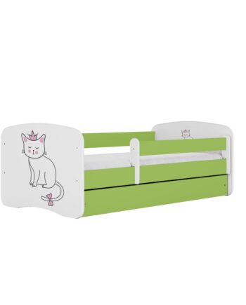 Kocot Kids Seng Babydreams Grøn Kat Med Skuffe Med Madras 160 80