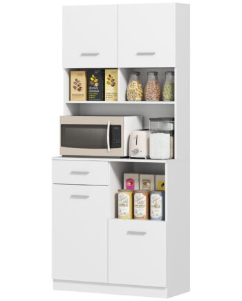 Køkkenskab  Buffet Med Skuffe  Softclose-døre  80   35   180 Cm  Hvid