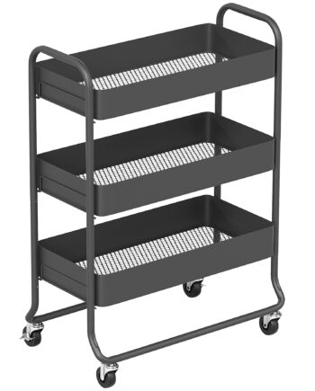 Køkkenvogn    Kurve    Hjul  Metal  Sort