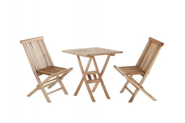 Køln Teak Cafesæt 70x70 Cm