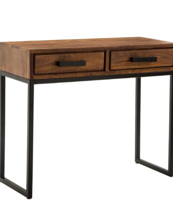 Konsolbord   Massivt Træ   Metal  90x76x36 Cm  Brun