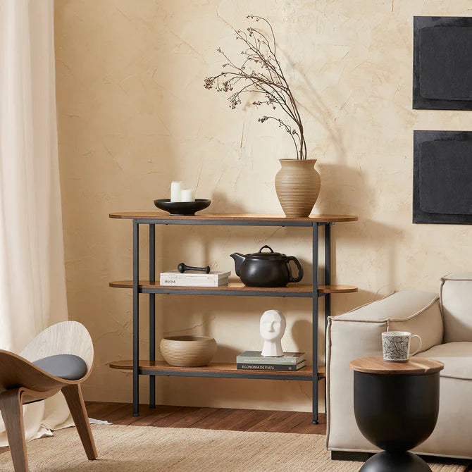 Konsolbord Med   Hylder   Japandi-look  110   25   86 Cm  Brun
