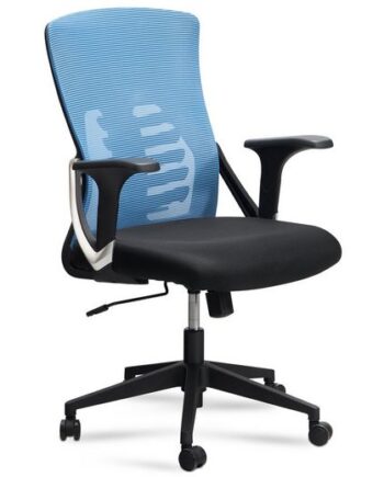 Kontorstol Blå Sort Netbetræk 120 Kg  Ergonomisk Med Armlæn