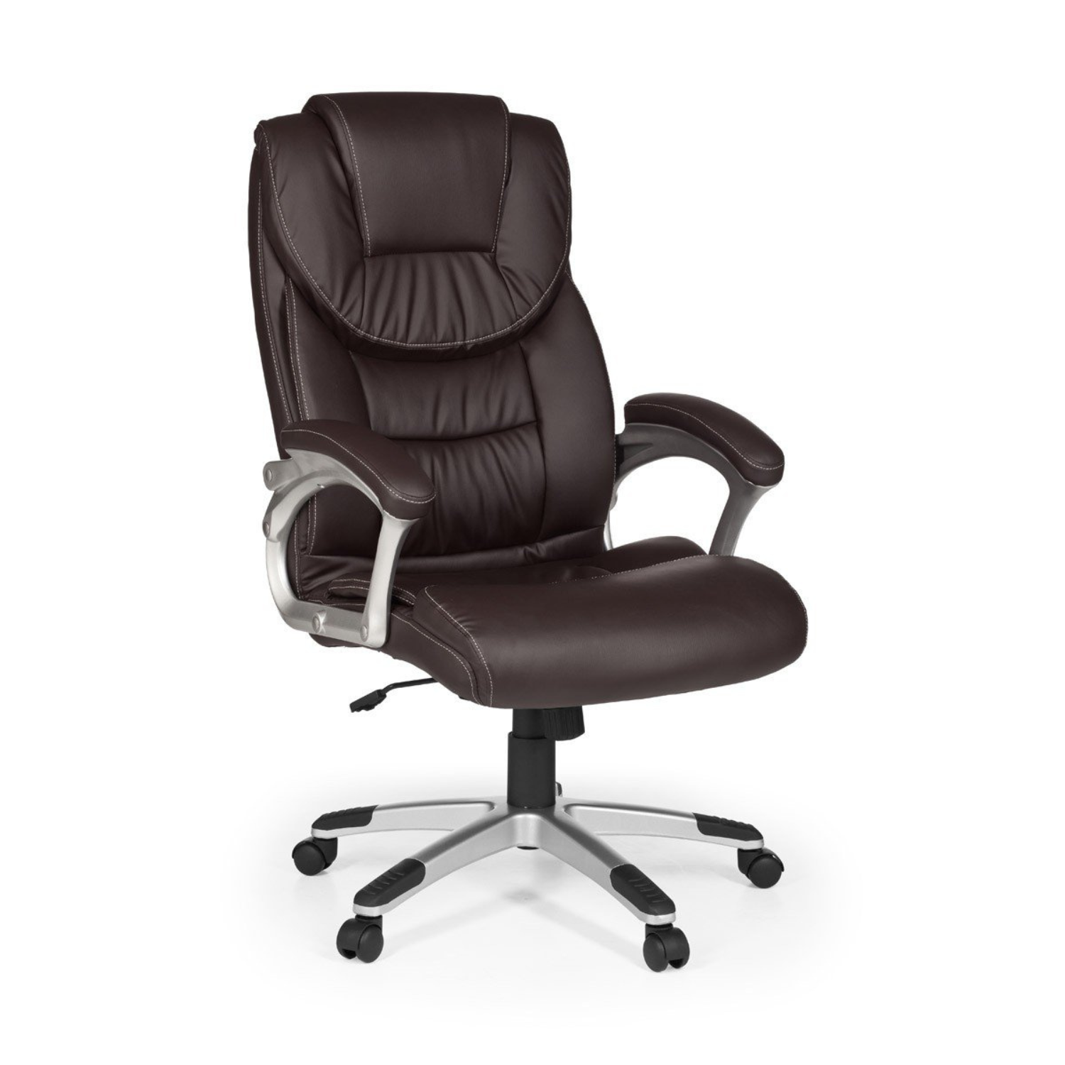 Kontorstol   Imiteret Læder  Ergonomisk Udformet  Brun