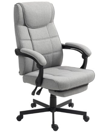 Kontorstol Med Massagefunktion Ergonomisk Lederstol Med Lænefunktion Fodstøtte Grå