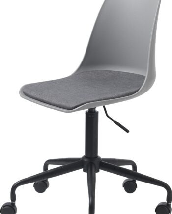 Kontorstol Nordique Design Whistler   Grå Stofpolstring  Højdejusterbar Arbejdsstol Med Metalben  H95ã B44 Cm
