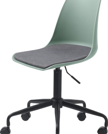 Kontorstol Nordique Design Whistler   Moderne Ergonomisk Arbejdskontorstol   Støvet Grøn Med Stofpolstring Og Hjul  H95ã B44 Cm