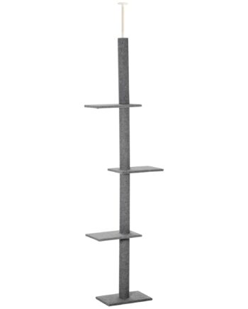 Kradsetræ Lofthøjde  228-260 Cm Højdejusterbart Kradsetræ Klatretræ Til Katte Med   Niveauer  Kradsetræ Til Katte  Legetræ Fra Gulv Til Loft Grå