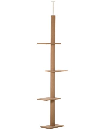 Kradsetræ Lofthøjde  228-260 Cm Højdejusterbart Kradsetræ Klatretræ Til Katte Med   Niveauer  Kradsetræ Til Katte  Legetræ Fra Gulv Til Loft Lysebrun