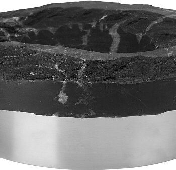 Kristina Dam Rock Lysestage Sort Marmor Med Rustfrit Stål H12ã 27ã 27 Cm