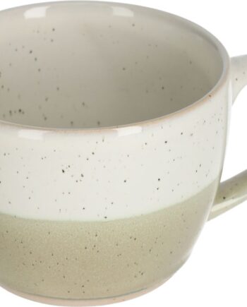 Krus Kave Home Elida Rustikt Keramik Beige Grøn ø11   H8   Cm