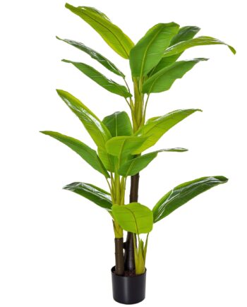 Kunstige Planter 150 Cm Kunstige Planter   Potte Kunstigt Banantræ Kunstig Plante Kunstigt Træ Stueplante Dekorativ Plante Kontorplante Plastikpotte Til Indendørs Brug