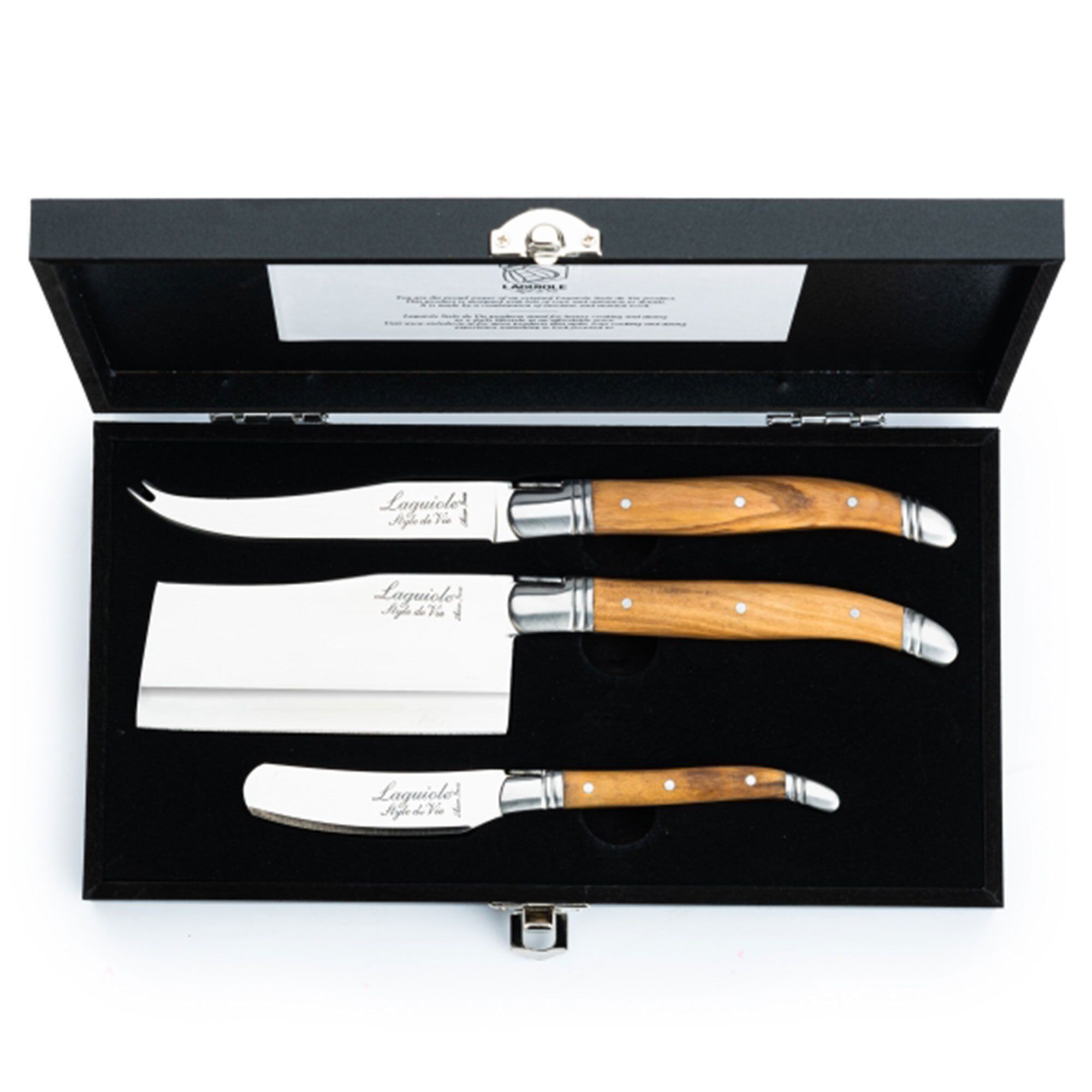 Laguiole Style De Vie Laguiole Ostknive   Stk  Oliventræ