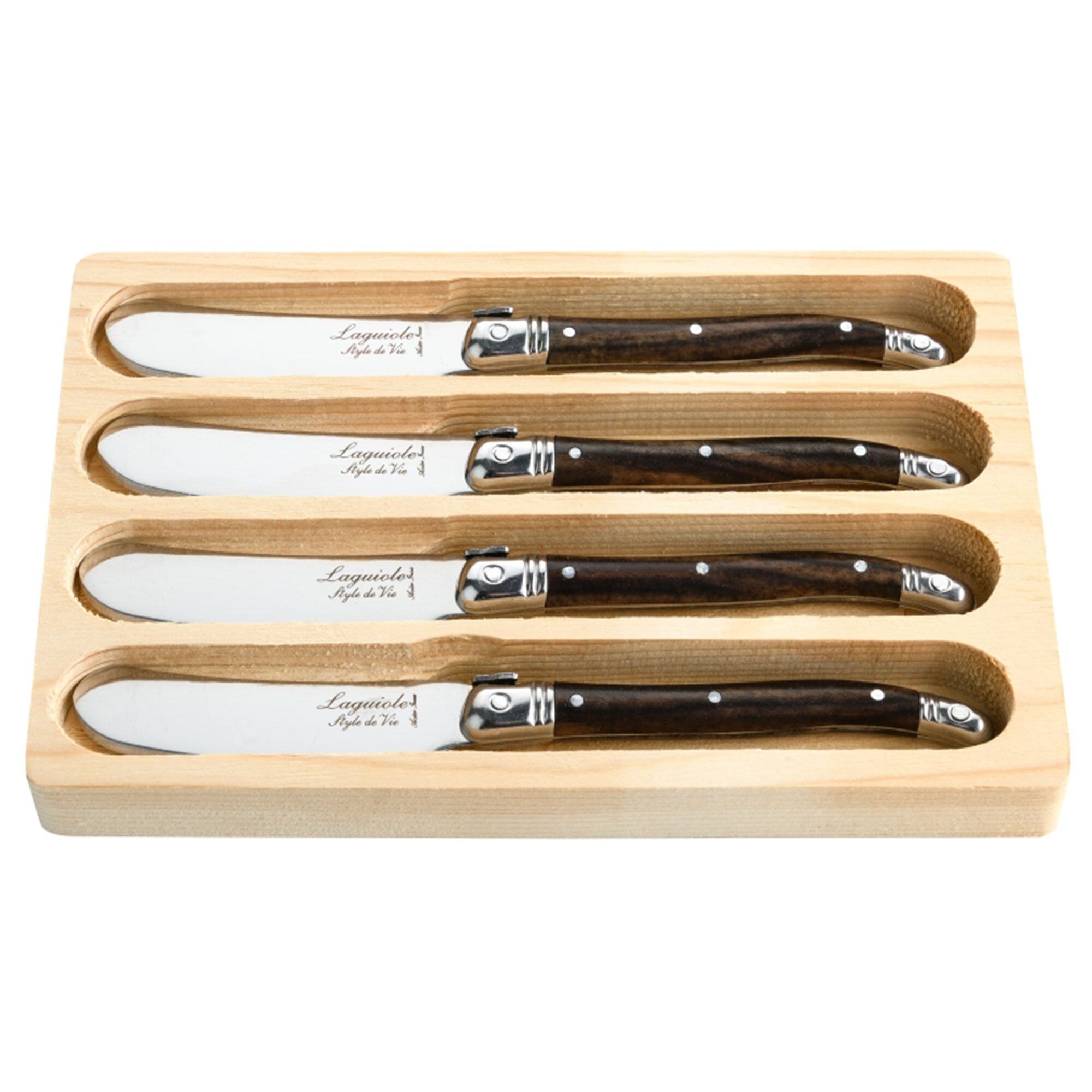 Laguiole Style De Vie Laguiole Premium Line Smørkniv  -pak  Mørkebrun