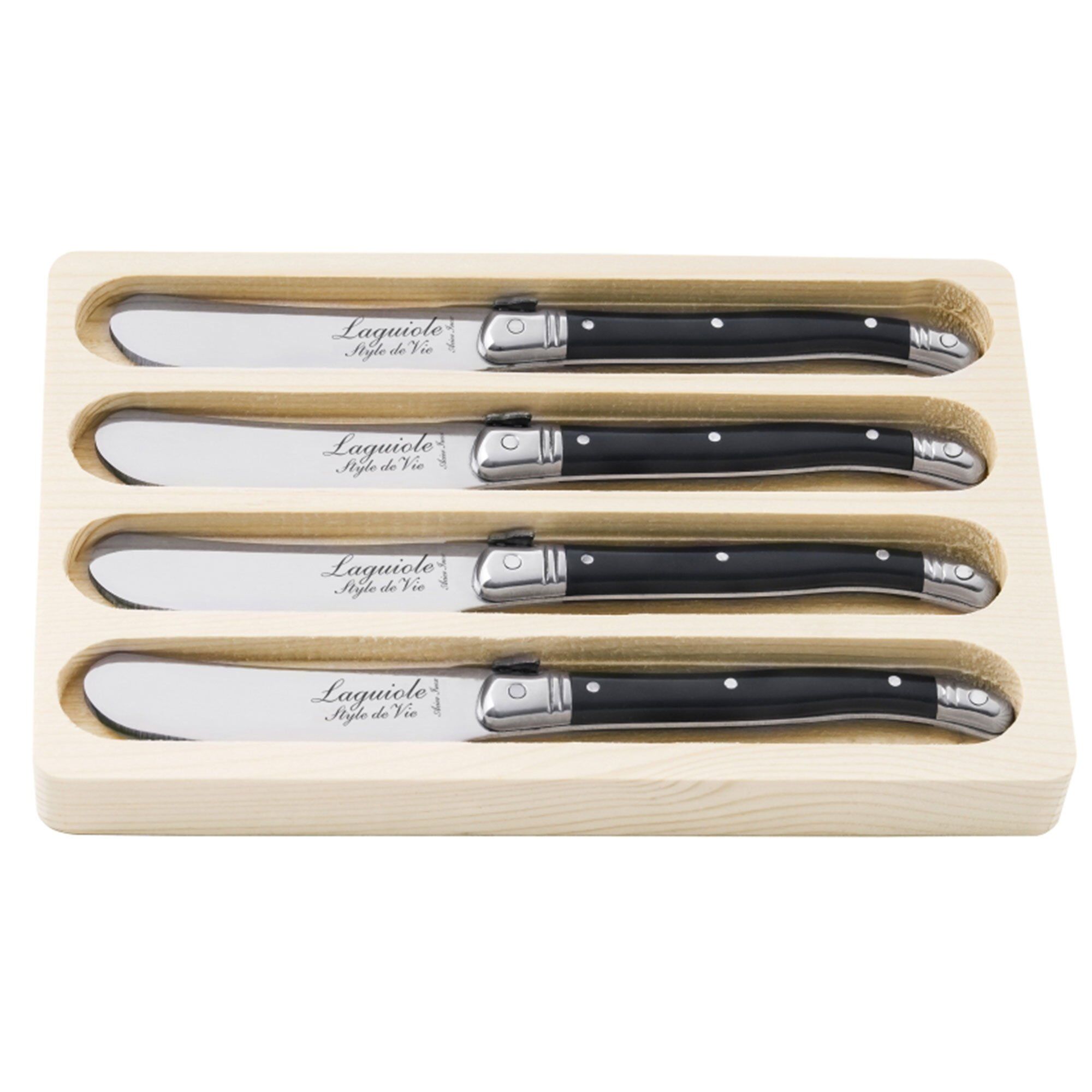 Laguiole Style De Vie Laguiole Smørkniv  -pak  Sort