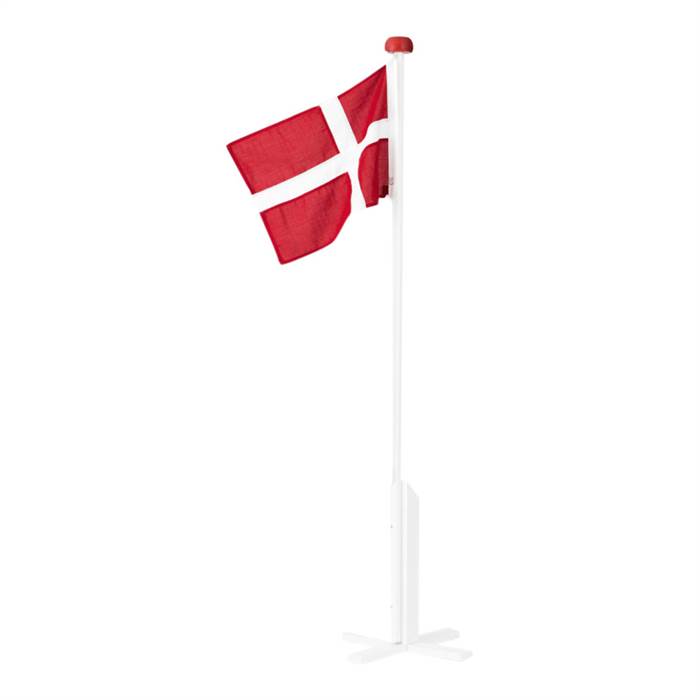 Langkilde Og Søn Flagstang   Hvid Med Dannebrogsflag 180 Cm  : Erling Christensen Møbler  : Erling Christensen Møbler