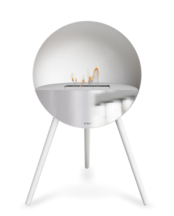 Le Feu Eye Bioethanolpejs   Hvid Hvide Ben Hvid Top Glas Front  : Erling Christensen Møbler