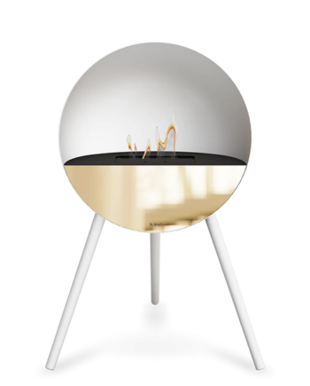 Le Feu Eye Bioethanolpejs   Hvid Hvide Ben Sort Top Rose Gold Front  : Erling Christensen Møbler