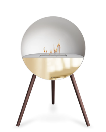 Le Feu Eye Bioethanolpejs   Hvid Røget Ben Hvid Top Rose Gold Front  : Erling Christensen Møbler