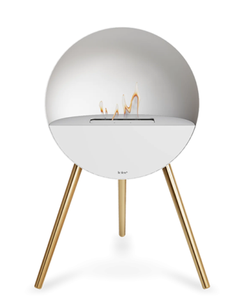 Le Feu Eye Bioethanolpejs   Hvid Rose Gold Ben Hvid Top Hvid Front  : Erling Christensen Møbler