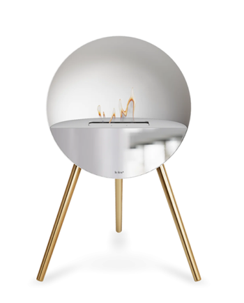 Le Feu Eye Bioethanolpejs   Hvid Rose Gold Ben Hvid Top Spejl Front  : Erling Christensen Møbler