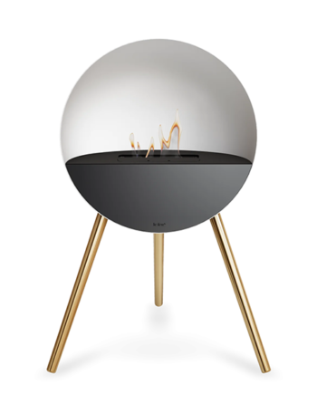 Le Feu Eye Bioethanolpejs   Hvid Rose Gold Ben Sort Top Sort Front  : Erling Christensen Møbler