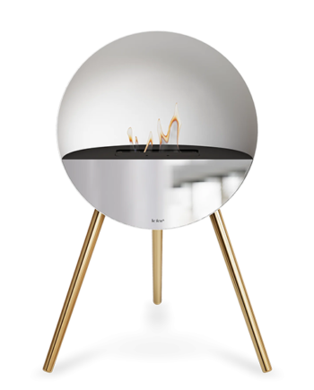 Le Feu Eye Bioethanolpejs   Hvid Rose Gold Ben Sort Top Spejl Front  : Erling Christensen Møbler