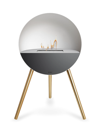 Le Feu Eye Bioethanolpejs   Hvid Rose Gold Hvid Top Sort Front  : Erling Christensen Møbler